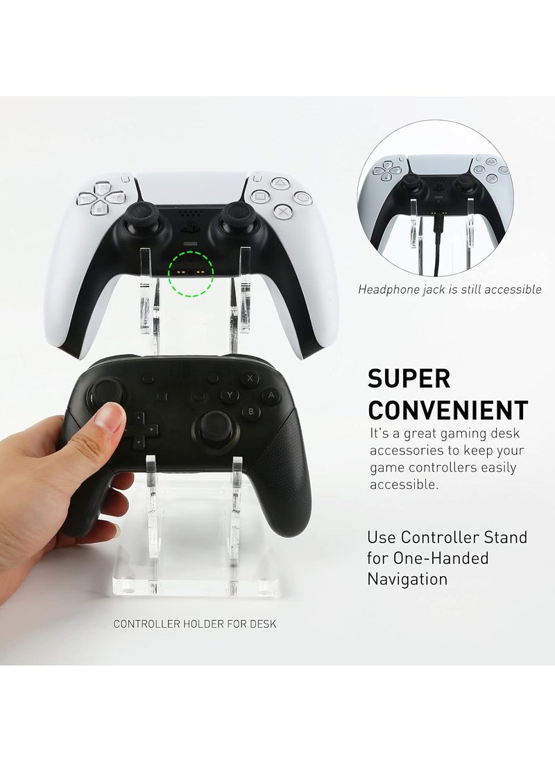 TPGP Dual Controller Holder Gaming Accessories, Suitable for Almost All Controllers, Controller Stand for Xbox ONE PS4 PS5 STEAM PC (Crystal Clear)  - Image 3