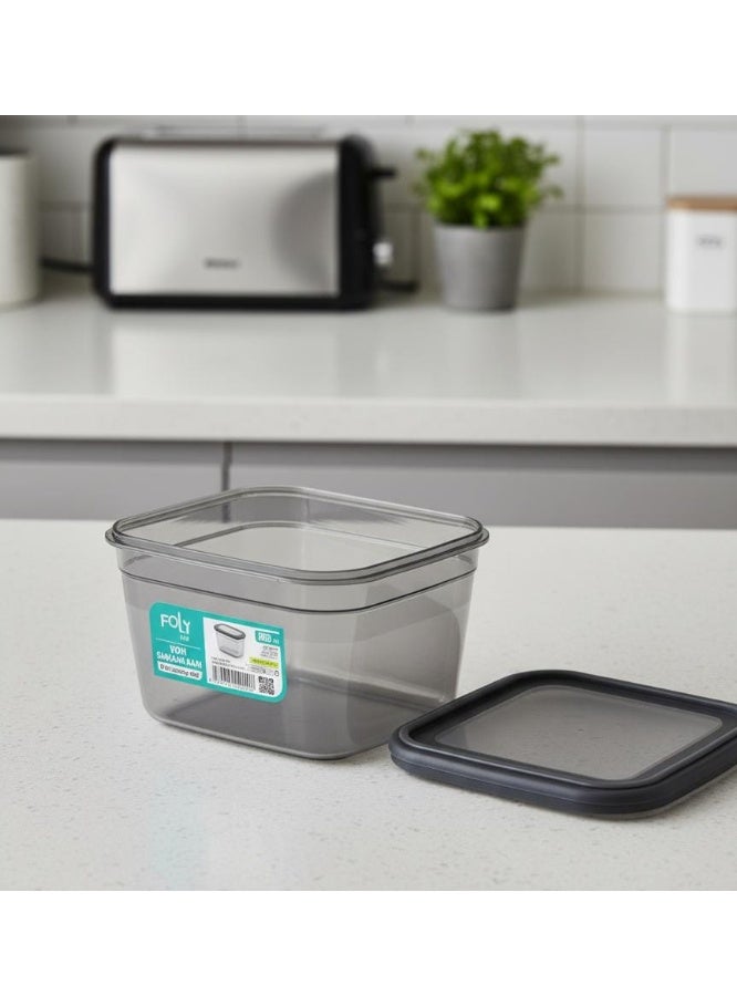 فولي لايف صندوق تخزين متوسط ​​الحجم من فولي لايف، رمادي شفاف، سعة ٨٠٠ مل | حاوية طعام محكمة الإغلاق وقابلة لإعادة الاستخدام - Image 2