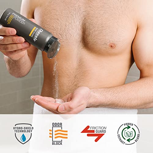 Chassis Premium Body Powder for Men, Whole Body Deodorant, Odor-Absorbent, Talc-Free Anti-Chafing Powder for Groin & Sensitive Skin, Friction Defense & Odor Control, Original Fresh Scent - Image 3