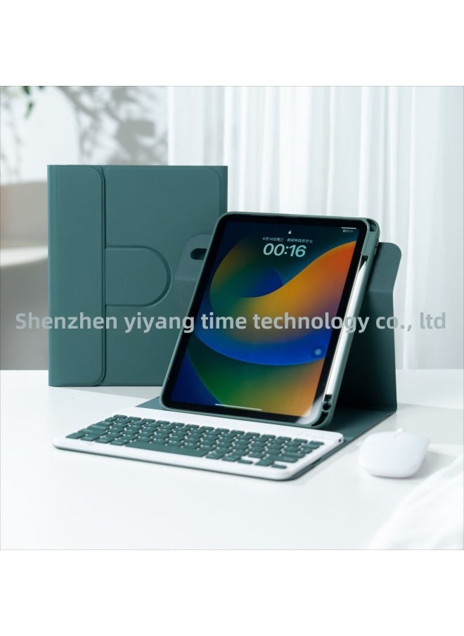 Generic Suitable For Ipadair56 Flat Keyboard Protective Cover 10 Generation Magnetic Separation Pro11 Rotating Shell Acrylic 10.2-Color:Night Green ]-Applicable Model:iPad2018-2022 Year Pro11 Inch  - Image 1