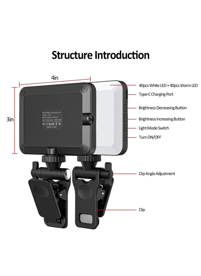 Generic - LED Clip-On Camera Fill Light Panel, Pocket LED Phone Light, Dimmable 3 Lighting Effects, Rechargeable LED Lighting - Image 1