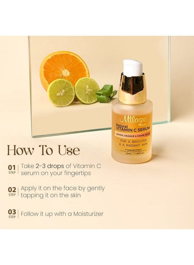 Milagro Beauty - Vitamin C Serum For Face Brightening Hyperpigmentation & Wrinkles Skin Clearing Serum With Natural Fruity Goodness (30Ml) - Image 1
