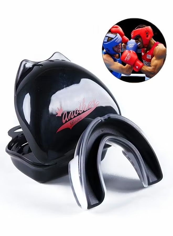 واقي فم للأطفال، واقي فم لكرة القدم، واقي فم رياضي للأطفال، واقي فم للأولاد، تقويم أسنان، مصنوع من مادة EVA مزدوجة اللون، مناسب لرياضات الفنون القتالية المختلطة، الملاكمة، الرجبي، الكيك بوكسينغ، التايكوندو، الكرة اللينة، واللاكروس. - Image 1