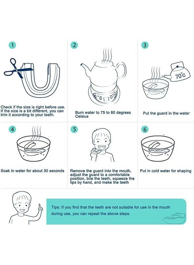 واقي فم للأطفال، واقي فم لكرة القدم، واقي فم رياضي للأطفال، واقي فم للأولاد، تقويم أسنان، مصنوع من مادة EVA مزدوجة اللون، مناسب لرياضات الفنون القتالية المختلطة، الملاكمة، الرجبي، الكيك بوكسينغ، التايكوندو، الكرة اللينة، واللاكروس. - Image 5