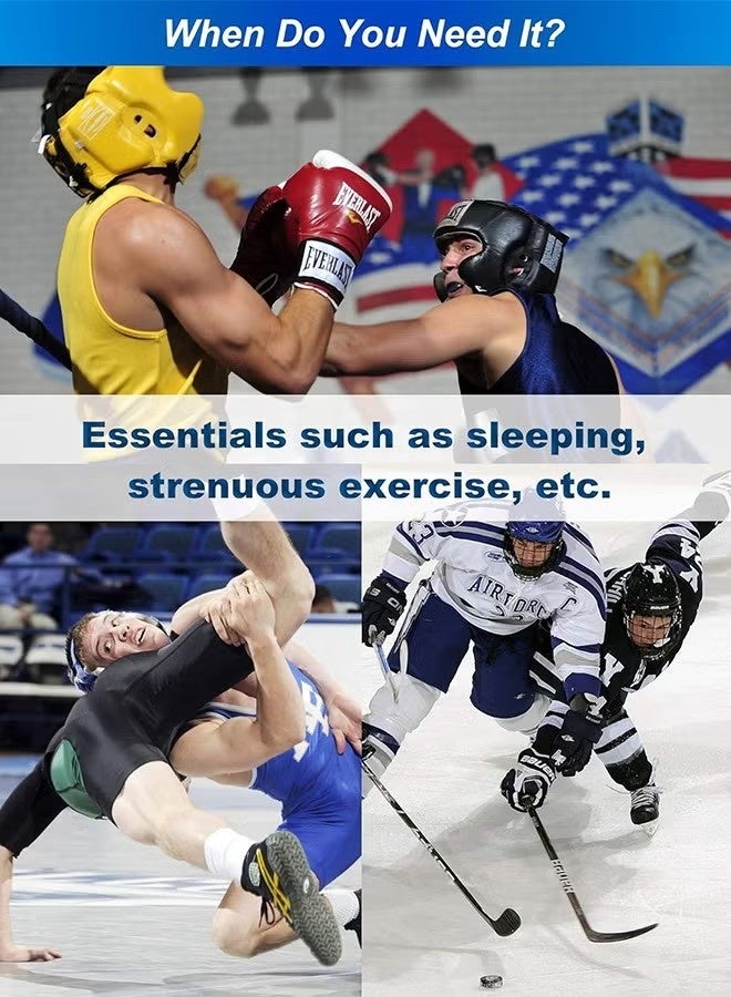 واقي فم للأطفال، واقي فم لكرة القدم، واقي فم رياضي للأطفال، واقي فم للأولاد، تقويم أسنان، مصنوع من مادة EVA مزدوجة اللون، مناسب لرياضات الفنون القتالية المختلطة، الملاكمة، الرجبي، الكيك بوكسينغ، التايكوندو، الكرة اللينة، واللاكروس. - Image 2