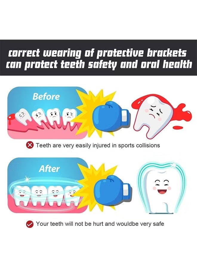 واقي فم للأطفال، واقي فم لكرة القدم، واقي فم رياضي للأطفال، واقي فم للأولاد، تقويم أسنان، مصنوع من مادة EVA مزدوجة اللون، مناسب لرياضات الفنون القتالية المختلطة، الملاكمة، الرجبي، الكيك بوكسينغ، التايكوندو، الكرة اللينة، واللاكروس. - Image 4