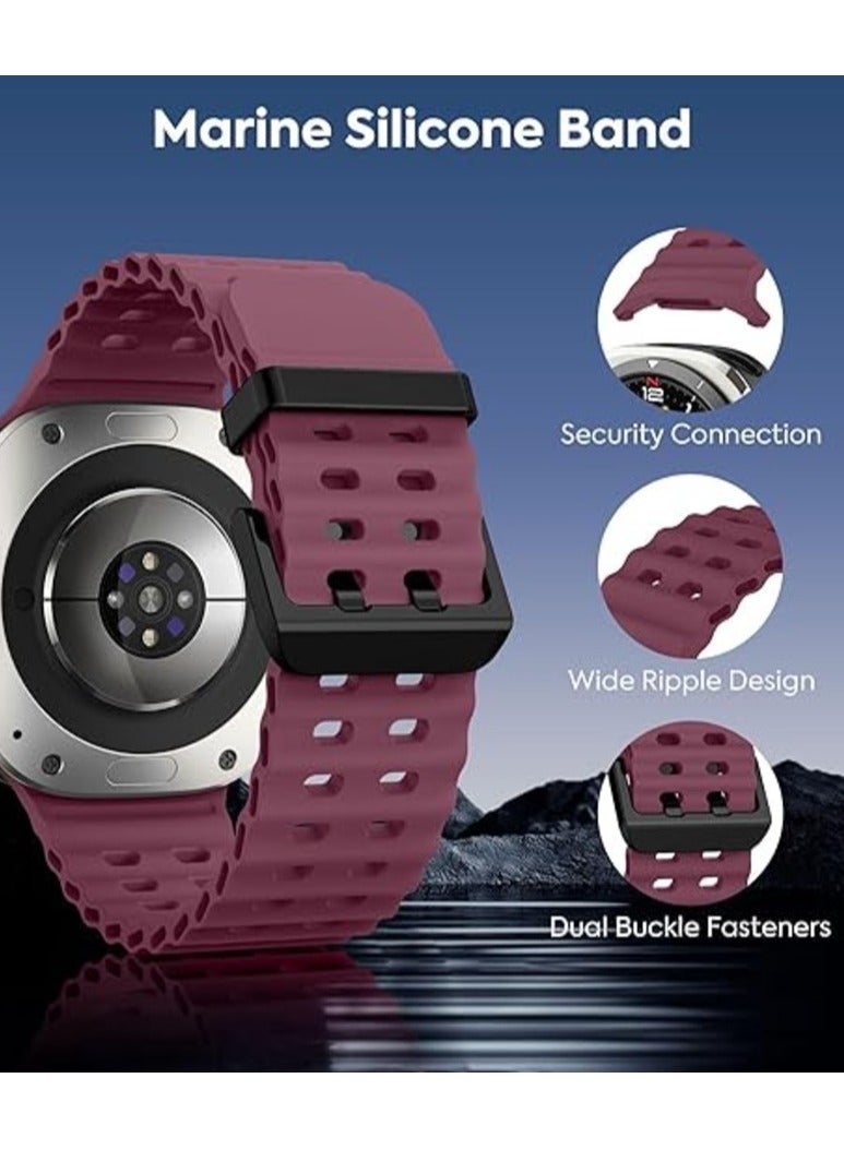Rugged Band Compatible with Samsung Galaxy Watch 7 Ultra Band 47mm, Soft Silicone Sport Waterproof Strap Marine Bands for Galaxy Watch Ultra 2024 for Men & Women - Image 3