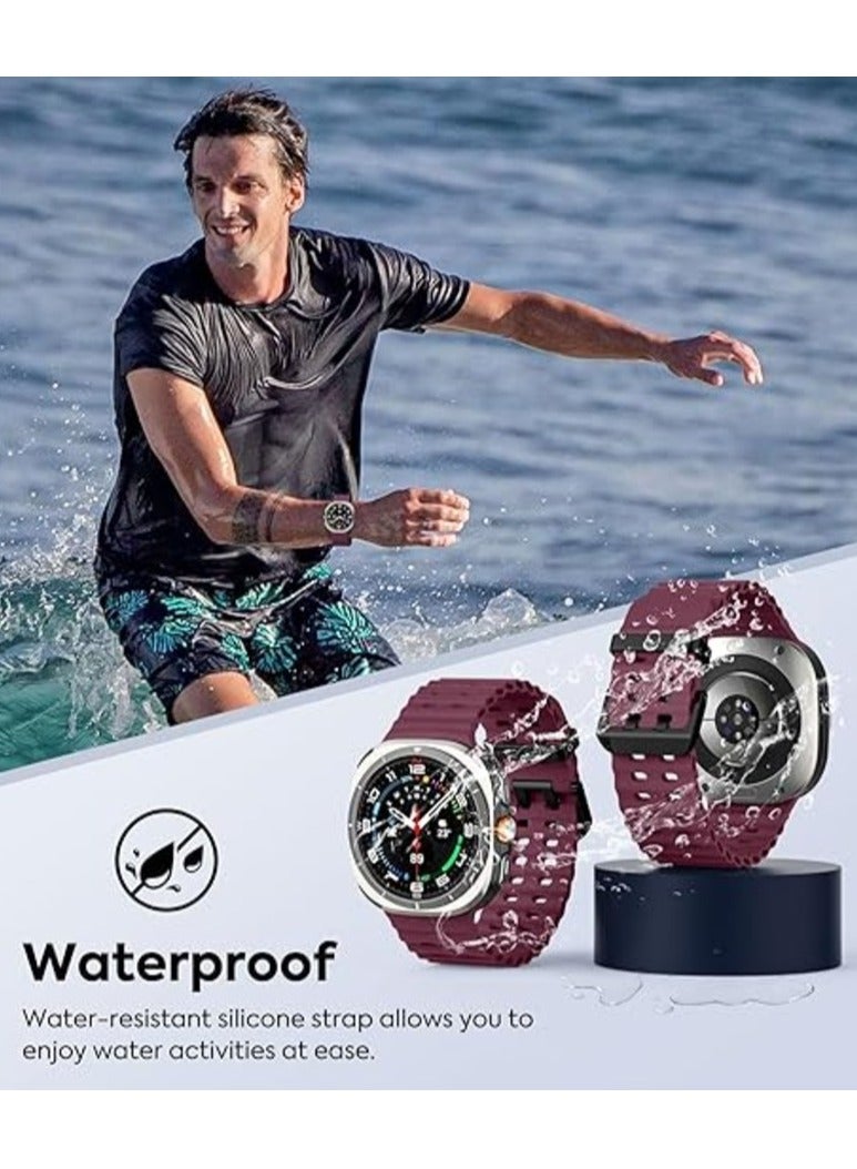 Rugged Band Compatible with Samsung Galaxy Watch 7 Ultra Band 47mm, Soft Silicone Sport Waterproof Strap Marine Bands for Galaxy Watch Ultra 2024 for Men & Women - Image 5