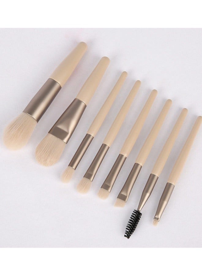 فرش مكياج، مجموعة فرش مكياج صغيرة، مجموعة فرش مكياج للسفر مكونة من 13 قطعة، فرش مكياج للوجه وكريم الأساس وظلال العيون (أصفر) - Image 2