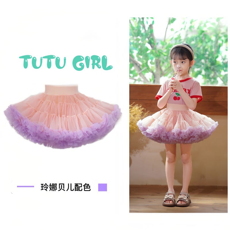 Girls Spring and Summer Internet Celebrant Tone Tutu Skirt Childrens Skirt Babys Tug Skirt Tutu Skirt Linabel (2.0 Gabon) 
