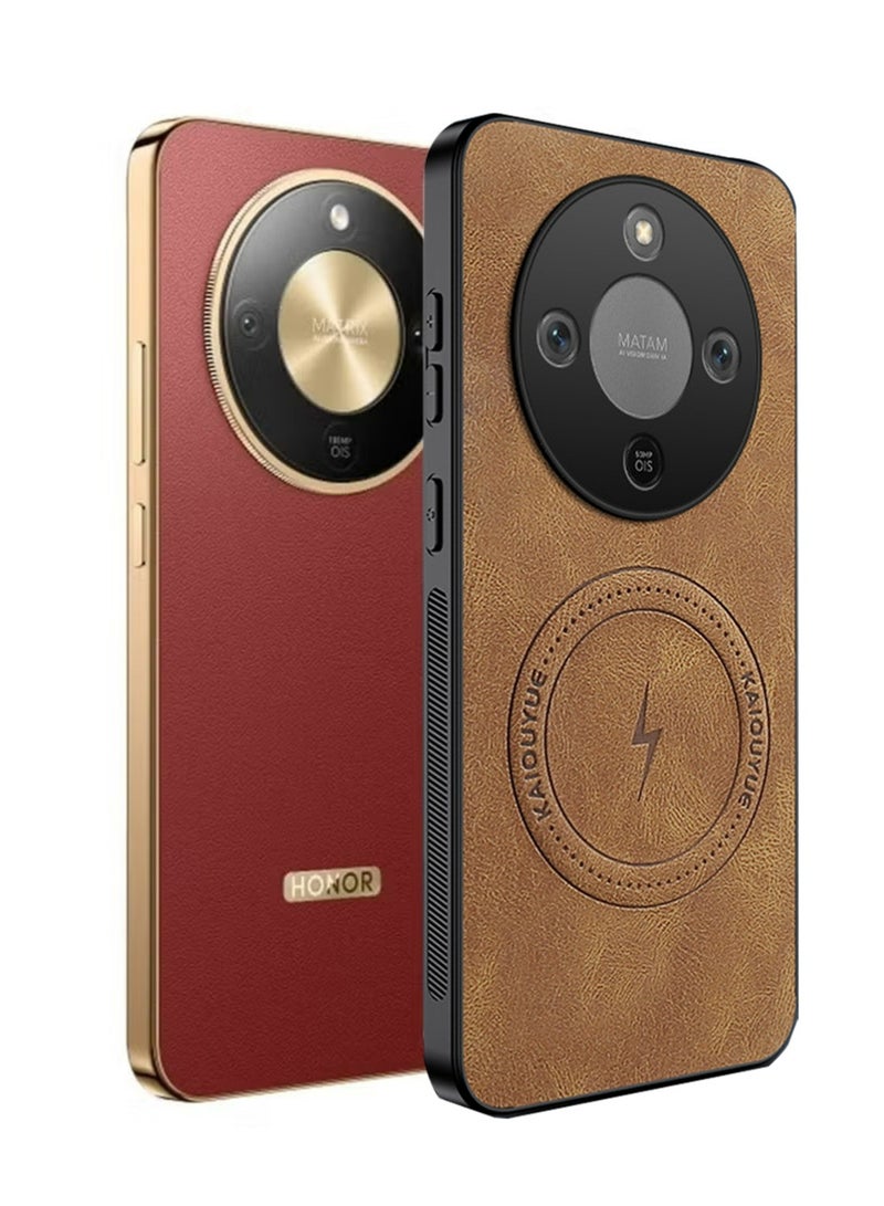 إكس ليفيل لشرف X9d المغناطيسية PU الجلد حالة الهاتف، متوافقة مع الشرف X9d الفاخرة سوبر خفيفة الهاتف الغطاء الخلفي البني - Image 1