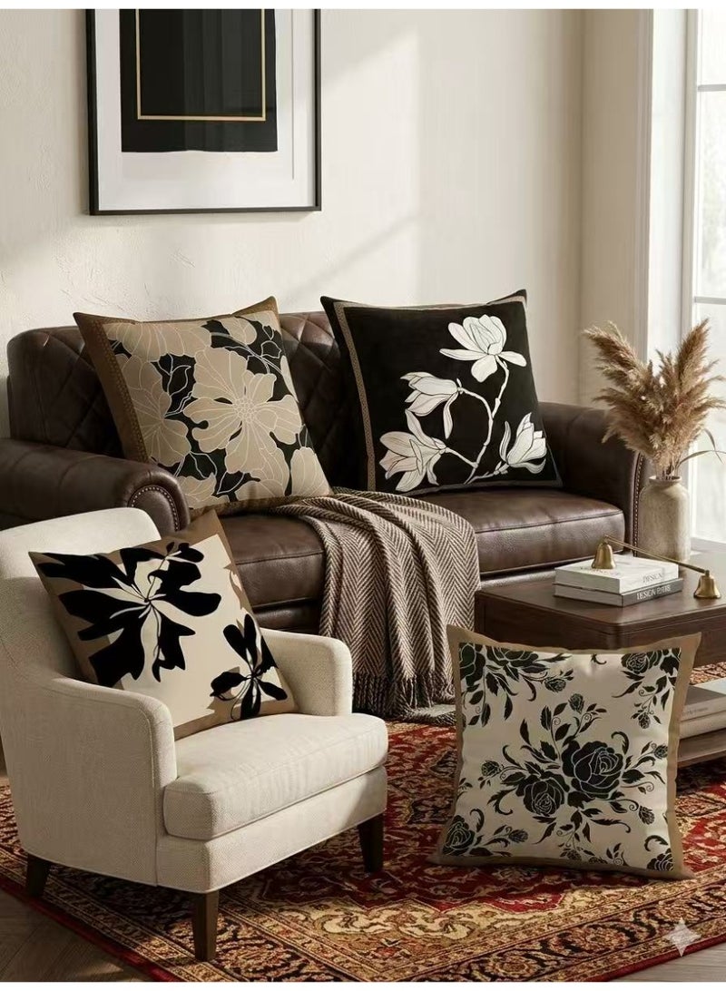 slendorlife 4-Piece 45 × 45 cm (18 × 18 Inch) Modern Decorative Cushion Cover Set | Sofa Pillow Covers for Living Room, Car & Bed - Image 3