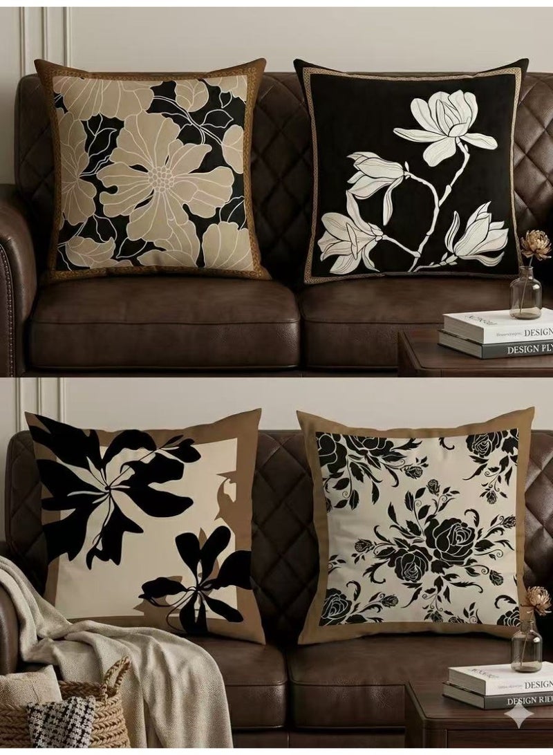 slendorlife 4-Piece 45 × 45 cm (18 × 18 Inch) Modern Decorative Cushion Cover Set | Sofa Pillow Covers for Living Room, Car & Bed - Image 1