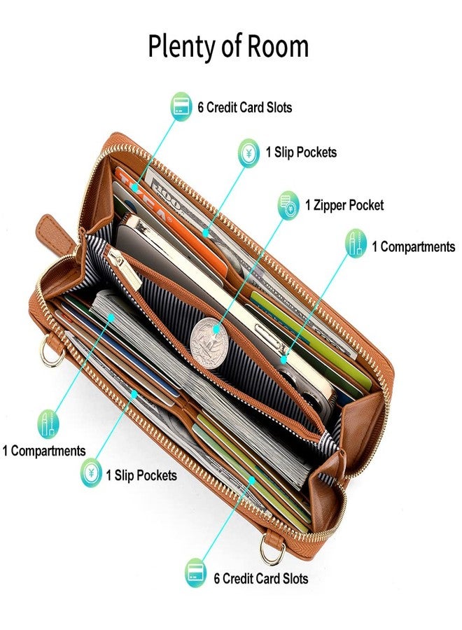 nuoku Wallet for Women Credit Card Holder Cell Phone Purse Sofa PU Leather Wallet with RFID Blocking Clutch Wristlet - Image 2