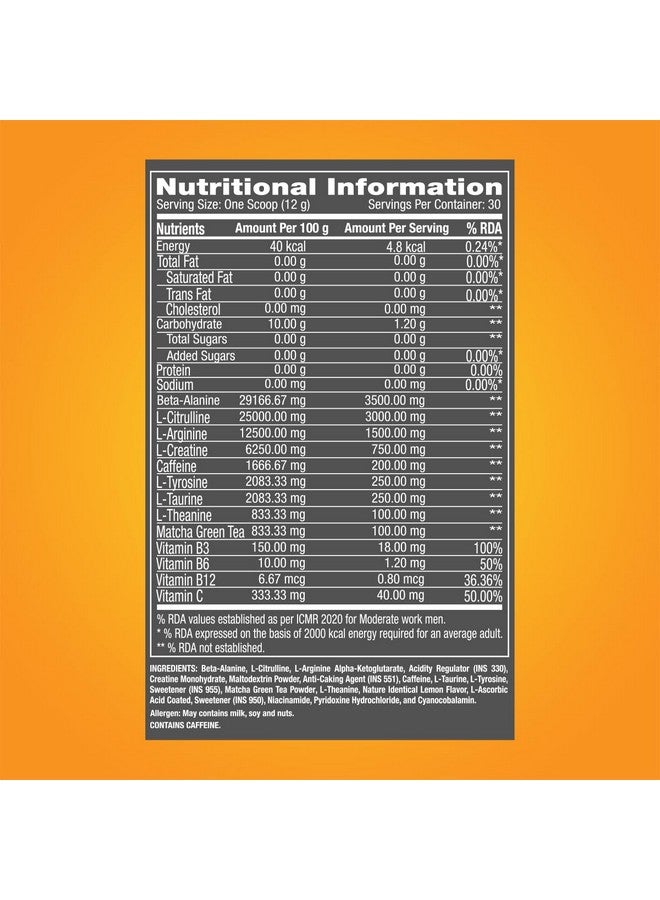 GNC جي إن سي برو بيرفورمانس قبل التمرين | 360 جرام | 30 حصة | يعزز الطاقة والقدرة على التحمل | يحسن التركيز | يعزز التعافي | 1.5 جرام L-أرجينين | 3.5 جرام بيتا-ألانين | 0.2 جرام كافيين | ليمون - Image 5