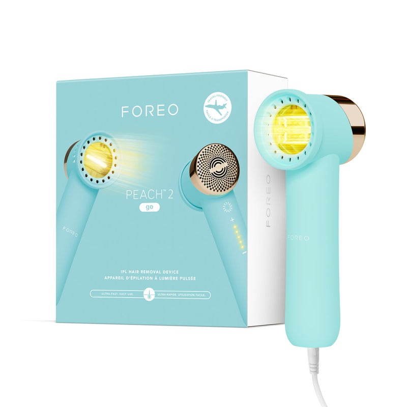 FOREO Peach 2 go IPL Hair Removal Device - Travel-Friendly Permanent Hair Removal - Laser Hair Removal - Body & Face - Painless Hair Removal - Skin Cooling & Silicone Shield - Customizable Artic Blue - Image 1