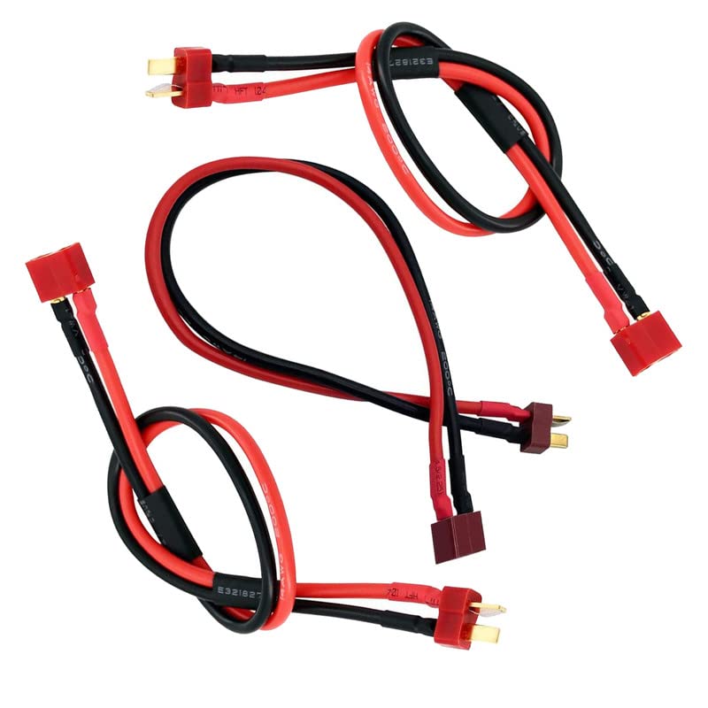 LinsyRC 3Pack T Plug Male Connector to Female Connector Adapter Extension Cable with 118inch 14awg Wire for RC Battery Toy DIY Spare Part - Image 2