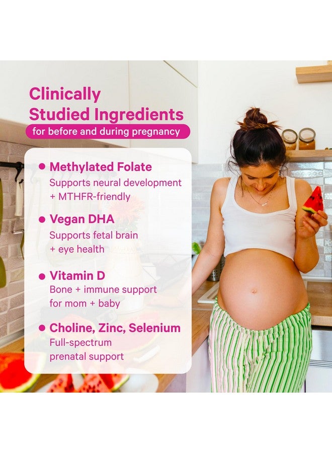 Pink Stork Premium Prenatal Gummy Vitamins with DHA, Folate, and Vitamin D - Multivitamin and Nutrient Blend for Neural Tube and Fetal Brain Development - Pregnancy Must Haves - 60 Vegan Gummies - Image 3