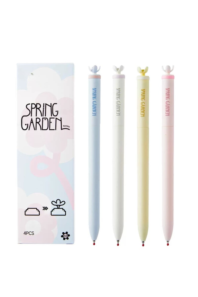 Spring Garden Gel Pen Quick Dry Exam Writing Pen 0.5mm Water Pen Black - Image 1
