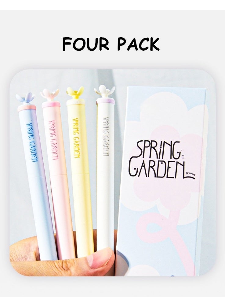 Spring Garden Gel Pen Quick Dry Exam Writing Pen 0.5mm Water Pen Black - Image 2