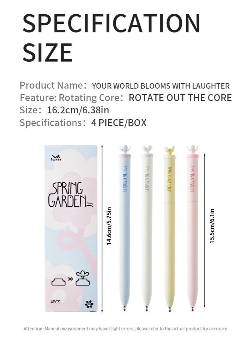 Spring Garden Gel Pen Quick Dry Exam Writing Pen 0.5mm Water Pen Black - Image 5