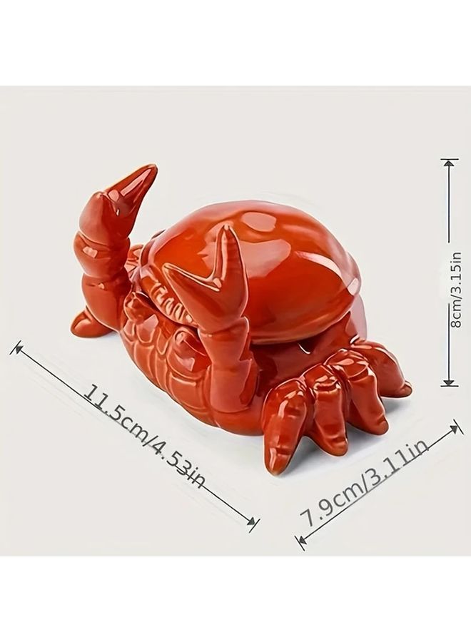 Red Crab Ceramic Ashtray Realistic Claw Design Easy Clean Novelty Home Office Decor - Image 3