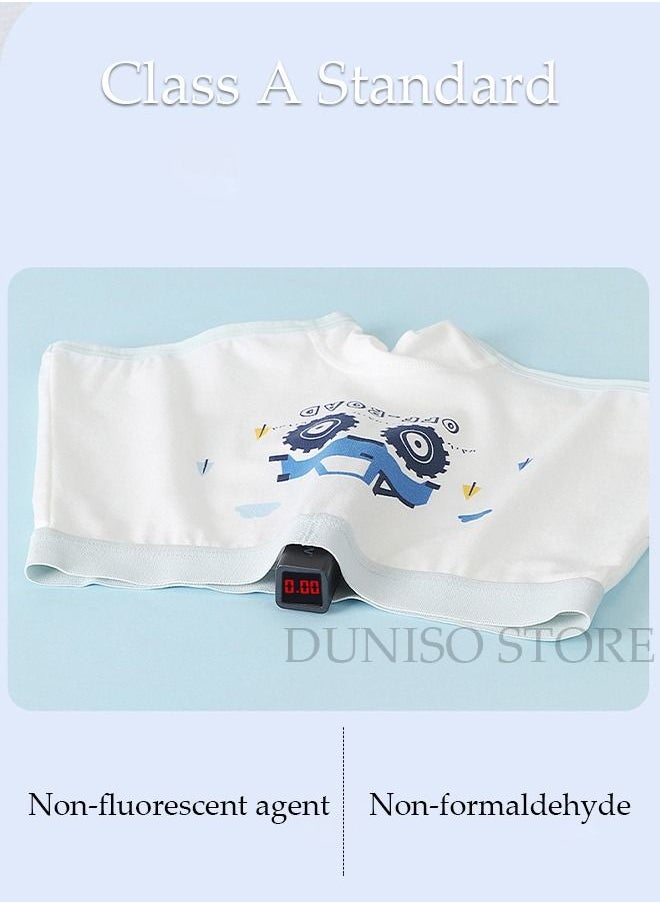 DUNISO 4 Pack Boy's Boxers Briefs Set Kid's Cotton Underwear Short Briefs Breathable and Soft Underpants with High Elastic Waistband Soft Little Boy Pants  - Image 2