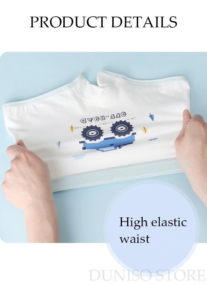 DUNISO 4 Pack Boy's Boxers Briefs Set Kid's Cotton Underwear Short Briefs Breathable and Soft Underpants with High Elastic Waistband Soft Little Boy Pants  - Image 5