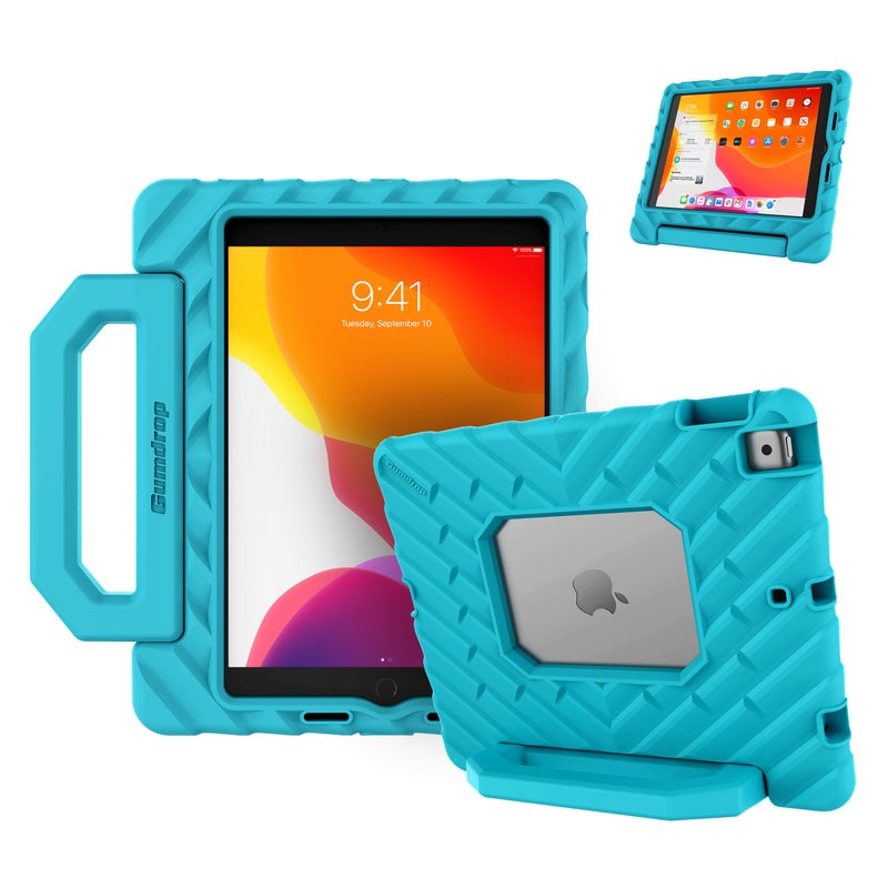 Gumdrop FoamTech Case ONLY fits Apple iPad 9th 8th 7th Generation 102inch Rugged Lightweight Shockproof Drop Tested for Kids K12 Students Teachers Classrooms School Use Blue