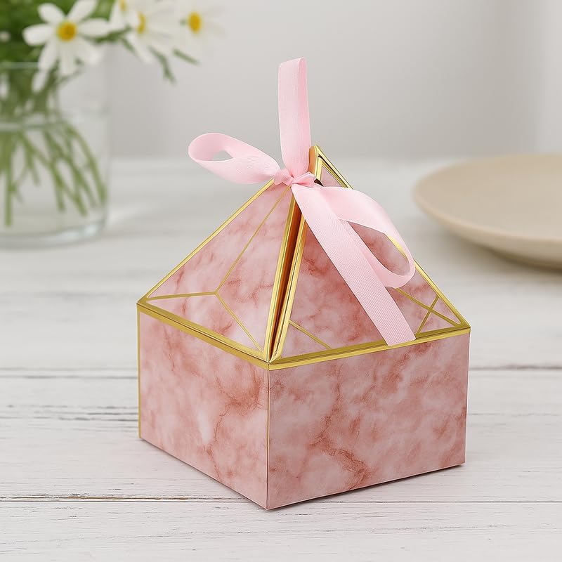 Fitto 12 Pieces Pink Candy Box 4.3x8.5x10cm for Sweets, Chocolates, Party Favors, Storage