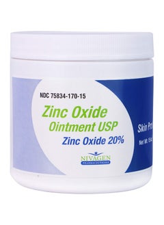 Nivagen Nivagen Zinc Oxide Ointment USP 20% | For Diaper Rash, Chafed Skin, Protects From Wetness, Relief From Poison Ivy, Poison Oak, & Poison Sumac | 15oz Jar Of Zinc Oxide  - Image 1