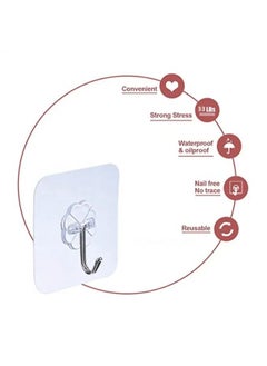 Generic 6 Pieces Strong Adhesive Transparent Heavy Duty Removable Transparent Wall Hook  - Image 2