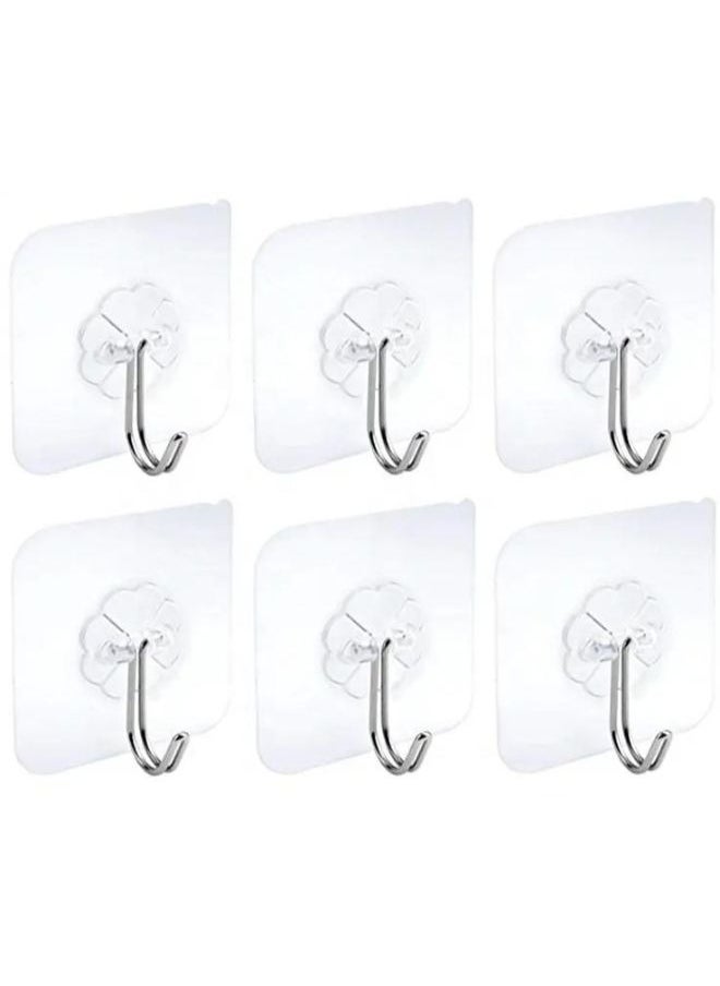 Generic 6 Pieces Strong Adhesive Transparent Heavy Duty Removable Transparent Wall Hook  - Image 1