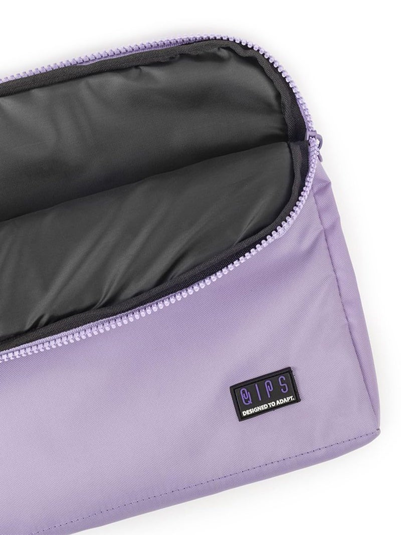 QIPS 14-Inch Laptop Sleeve – Slim PU-Coated Water-Resistant Case with Foam Padding & Front Pocket – Fits MacBook, Dell, Lenovo, HP – Lightweight Protective Sleeve for Work, School & Travel (Lavender) - Image 5
