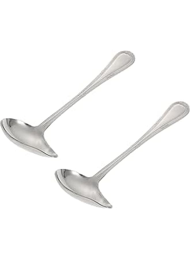 Stainless Steel Duckbill Soup Spoons 2Pcs Mirror Polished Heat Resistant Tableware - Image 1