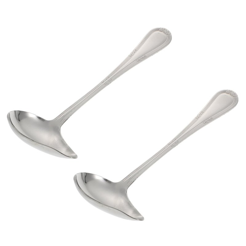 Stainless Steel Duckbill Soup Spoons 2Pcs Mirror Polished Heat Resistant Tableware - Image 2