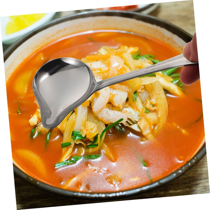 Stainless Steel Duckbill Soup Spoons 2Pcs Mirror Polished Heat Resistant Tableware - Image 4