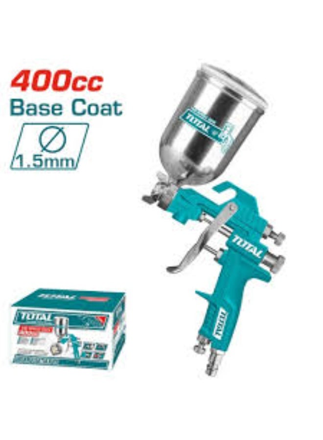 TOTAL Gravity Feed Metal Spray Gun – 1.5mm Nozzle, 400cc Cup - Image 1