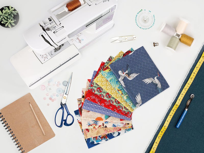 Craftido -25 Options- 100% Cotton Quilting Fabric Bundles 10pcs Fat Quarters 18â€x21â€-Medium Weight 5.2 oz- Soft Cotton for Quilting, Sewing Project, Patchwork, DIY Crafts â€“ Japanese Style - Image 5