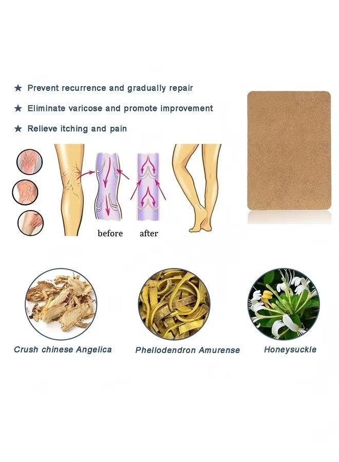 Flushy Varicose Veins Patch, Chinese Herbal Varicose Veins Patch for Treatment Leg Pain, Foot Care for Strengthen Capillary Health - Image 5