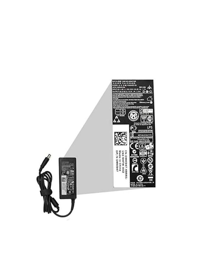 Generic - For DELL adapter Power Charger Laptop 19.5V 3.34a 65W-DC size 7.4 5.0 mm - Image 1