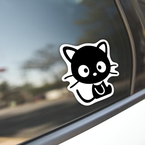 KCD Cute Kitty Cat Vinyl Decal Sticker | Cars Trucks Vans Walls Laptops Cups | Black on White Background | 5.5 inches | KCD1315 - Image 3
