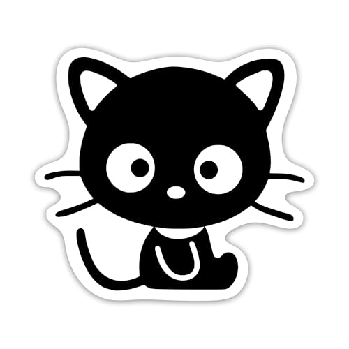 KCD Cute Kitty Cat Vinyl Decal Sticker | Cars Trucks Vans Walls Laptops Cups | Black on White Background | 5.5 inches | KCD1315 - Image 1