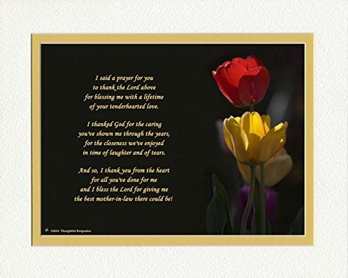 JUSTSWAG Gift for Mother in Law with "Thank You Prayer for Best Mother-in-law" Poem. Tulips Photo, 8x10 Double Matted. Special Mother-in-law Gifts for Birthday, Christmas, Wedding, Mother's Day Gift - Image 4