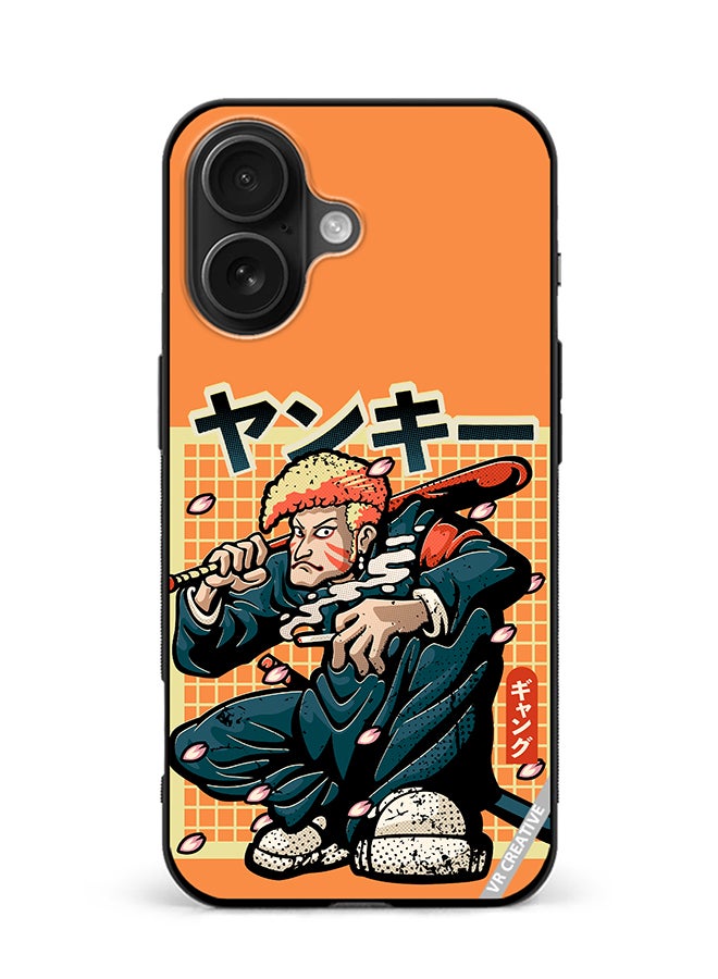 Protective Case Cover For Apple iPhone 16 Japanese Yankee Design Multicolour