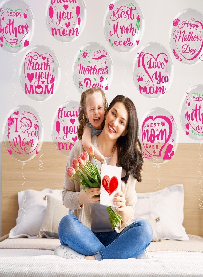 ملصقات بالونات عيد الأم من قوباي، 36 قطعة، بالونات عيد أم سعيد، زينة بالونات عيد الأم، ملصقات حروف يمكنك صنعها بنفسك، ملصقات بوبو، لون وردي فاقع، لوازم حفلات عيد الأم - Image 4