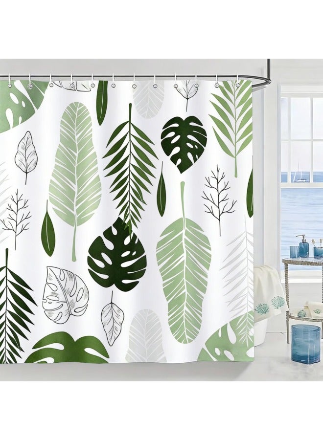 Plaid Waterproof Shower Curtain, Mildew-resistant Bathroom Shower Parion Curtain