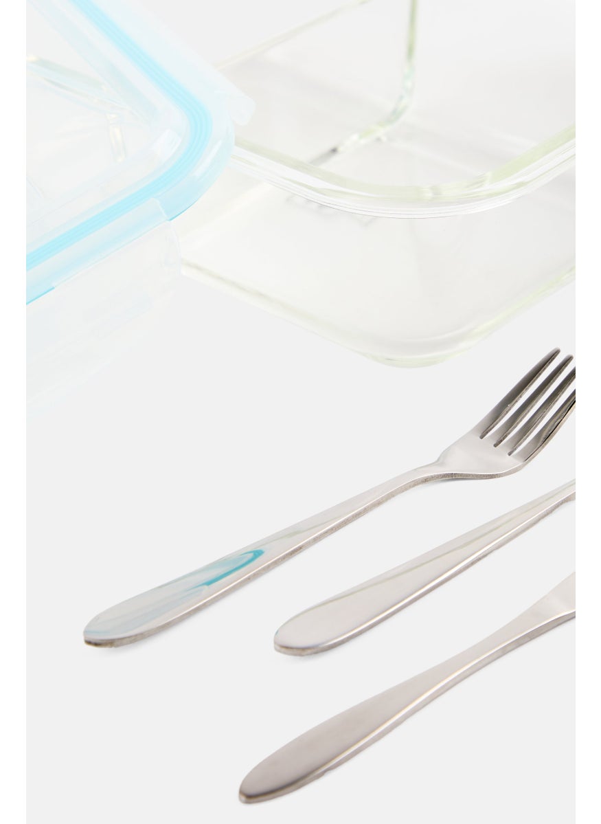 YOTO 2 - Compartment Glass Container With Cutlery  - Image 3
