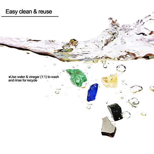 Kleuete 5 Pound 1/2 Inch Crushed Fire Glass for Natural or Propane Fire Pit Fireplace and Landscaping, Gold - Image 3