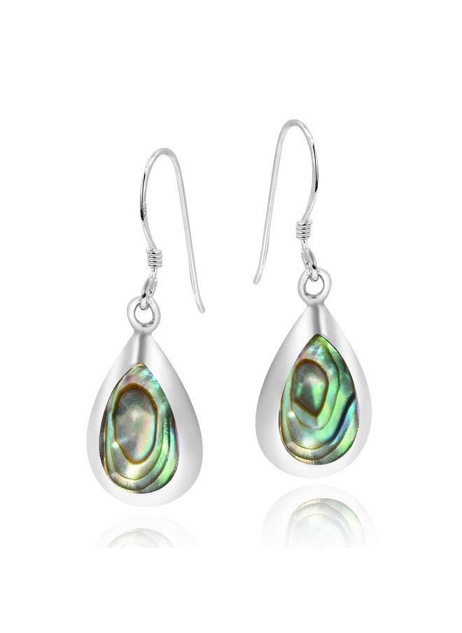 AeraVida - Casual Trendy Abalone Shell Inlay Teardrop In 925 Sterling Silver Dangle Drop Earrings | Handmade Abalone Jewelry Gifts For Women | Women Classy Accessory | Teardrop Abalone Earrings - Image 1